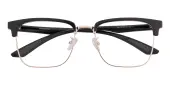 Rectangle|Browline Eyeglasses, Full Frame Black/Golden TR90|Metal - FP2702