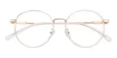 Round Eyeglasses, Full Frame Crystal/Rose Gold Metal|TR90 - FP2674