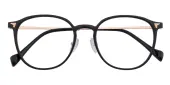 Round Eyeglasses, Full Frame Black Metal|TR90 - FP2684