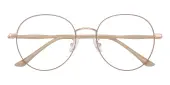 Round Eyeglasses, Full Frame Cream/Rose Gold Metal - FM1833