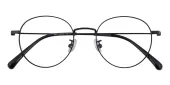 Round Eyeglasses, Full Frame Black Metal - FM1825