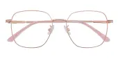 Square Eyeglasses, Full Frame Rose Gold Metal - FM1830