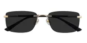 Rectangle Sunglasses, Rimless Frame Black Metal|TR90 - SUP1448