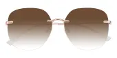 Polygon Sunglasses, Rimless Frame Rose Gold Metal - SUP1451