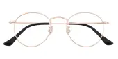 Round Eyeglasses, Full Frame Golden Metal - FM1846