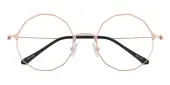 Round Eyeglasses, Full Frame Rose Gold Metal - FM1849