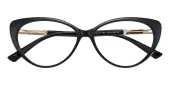 Cat Eye Eyeglasses, Full Frame Black TR90 - FP2709