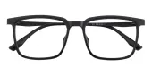 Rectangle Eyeglasses, Full Frame Black TR90|Metal - FP2724