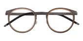 Round Eyeglasses, Full Frame Orange/Gunmetal Plastic - FT0633