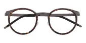 Round Eyeglasses, Full Frame Tortoise Plastic - FT0634