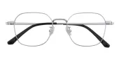 Polygon Eyeglasses, Full Frame Silver Titanium - FT0647