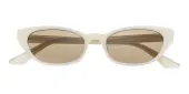 Cat Eye Sunglasses, Full Frame White Plastic - SUP1462