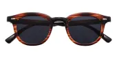 Round Sunglasses, Full Frame Brown Stripe Plastic - SUP1470
