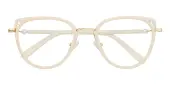 Cat Eye Eyeglasses, Full Frame Cream TR90 - FP2523