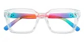 Rectangle Eyeglasses, Full Frame Crystal/Multicolor TR90 - FP2745