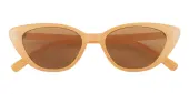 Cat Eye Sunglasses, Full Frame Orange Plastic - SUP1477