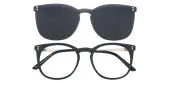 Round Eyeglasses, Full Frame Black Plastic - FZ2094