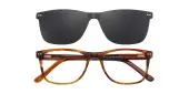 Rectangle Eyeglasses, Full Frame Brown Plastic - FZ2096