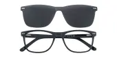 Rectangle Eyeglasses, Full Frame Black Plastic - FZ2097