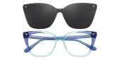 Cat Eye Eyeglasses, Full Frame Blue Plastic - FZ2101