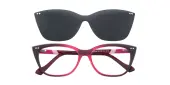 Cat Eye Eyeglasses, Full Frame Burgundy Plastic - FZ2105
