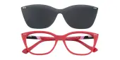 Cat Eye Eyeglasses, Full Frame Red Plastic - FZ2106