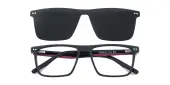 Rectangle Eyeglasses, Full Frame Black Plastic - FZ2107