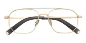 Aviator Eyeglasses, Full Frame Golden Titanium - FT0663