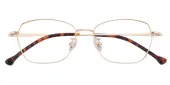 Oval Eyeglasses, Full Frame Golden Titanium - FT0666