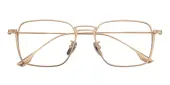Rectangle Eyeglasses, Full Frame Golden Titanium - FT0671
