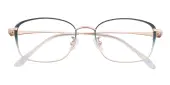 Oval Eyeglasses, Full Frame Green/Rose Gold Titanium - FT0674