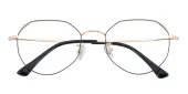 Cat Eye|Polygon Eyeglasses, Full Frame Black Titanium - FT0681