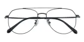 Aviator Eyeglasses, Full Frame Black Titanium - FT0684