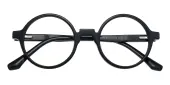 Round Eyeglasses, Full Frame Black Plastic - FZ2061