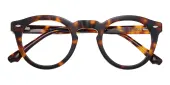 Round Eyeglasses, Full Frame Tortoise Plastic - FZ2063