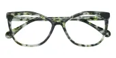 Cat Eye Eyeglasses, Full Frame Green Tortoise Plastic - FZ2079