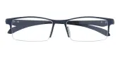 Rectangle Eyeglasses, Half Frame Blue Metal - SM0793