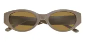 Cat Eye|Oval Sunglasses, Full Frame Brown TR90 - SUP1526