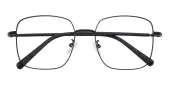 Square Eyeglasses, Full Frame Black Metal - FM1856