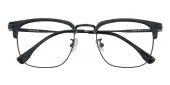 Rectangle|Browline Eyeglasses, Full Frame Black Metal|TR90 - FM1859