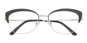 Cat Eye Eyeglasses, Full Frame Brown/Golden Metal - FM1860