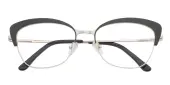 Cat Eye Eyeglasses, Full Frame Black/Golden Metal - FM1862