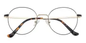 Oval Eyeglasses, Full Frame Black Metal - FM1868