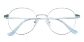 Oval Eyeglasses, Full Frame Silver Metal - FM1870