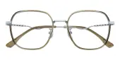Polygon Eyeglasses, Full Frame Amber Green TR90|Metal - FP2732