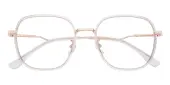 Polygon Eyeglasses, Full Frame Crystal TR90|Metal - FP2733