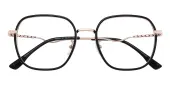 Polygon Eyeglasses, Full Frame Black TR90|Metal - FP2735