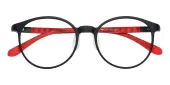 Round Eyeglasses, Full Frame Black TR90|Silica-gel - FP2737