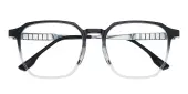 Polygon Eyeglasses, Full Frame Black TR90|Titanium - FP2743
