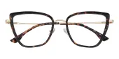 Cat Eye Eyeglasses, Full Frame Tortoise TR90|Metal - FP2753